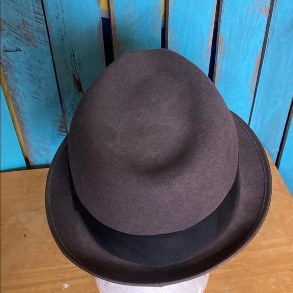 Vintage Goorin Bros. gray wool felt Fedora Hat size large black band made in USA - Picture 4 of 9